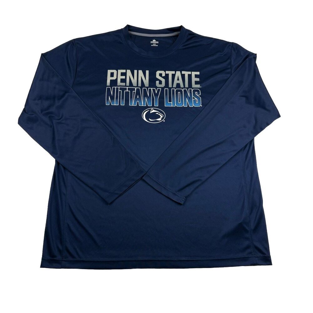 Penn State Nittany Lions Performance Long Sleeve Shirt Mens XL Blue Crew Neck